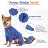 image:imageLeLePet Fleece Dog Onesie Striped Dog Pajamas for Small Dogs Blue SBlue