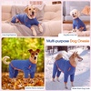image:imageLeLePet Fleece Dog Onesie Striped Dog Pajamas for Small Dogs Blue SBlue