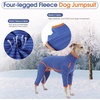 image:imageLeLePet Fleece Dog Onesie Striped Dog Pajamas for Small Dogs Blue SBlue