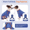 image:imageLeLePet Fleece Dog Onesie Striped Dog Pajamas for Small Dogs Blue SBlue