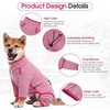 image:imageLeLePet Fleece Dog Onesie Striped Dog Pajamas for Small Dogs Blue SPink