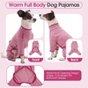 image:imageLeLePet Fleece Dog Onesie Striped Dog Pajamas for Small Dogs Blue SPink