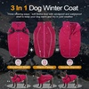 image:imageLelepet Dog Coat 3 in 1 Waterproof Dog Winter Jacket with Harness Built inRose Red