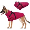 image:imageLelepet Dog Coat 3 in 1 Waterproof Dog Winter Jacket with Harness Built inRose Red