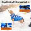 image:imageLelepet Dog Coat Warm Dog Winter Coat Waterproof Dogs Jacket with HarnessBlue Camo