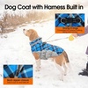 image:imageLelepet Dog Coat Warm Dog Winter Coat Waterproof Dogs Jacket with HarnessBlue Plaid