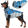 image:imageLelepet Dog Coat Warm Dog Winter Coat Waterproof Dogs Jacket with HarnessBlue Plaid