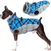 image:imageLelepet Dog Coat Warm Dog Winter Coat Waterproof Dogs Jacket with HarnessBlue Plaid