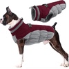 image:imageLelepet Dog Coat Warm Dog Winter Coat Waterproof Dogs Jacket with HarnessBurgundy
