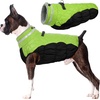 image:imageLelepet Dog Coat Warm Dog Winter Coat Waterproof Dogs Jacket with HarnessLime