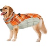 image:imageLelepet Dog Coat Warm Dog Winter Coat Waterproof Dogs Jacket with HarnessOrange Plaid