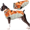 image:imageLelepet Dog Coat Warm Dog Winter Coat Waterproof Dogs Jacket with HarnessOrange Plaid