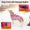 image:imageLelepet Dog Coat Warm Dog Winter Coat Waterproof Dogs Jacket with HarnessPIink Plaid