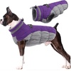 image:imageLelepet Dog Coat Warm Dog Winter Coat Waterproof Dogs Jacket with HarnessPurple
