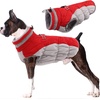 image:imageLelepet Dog Coat Warm Dog Winter Coat Waterproof Dogs Jacket with HarnessRed