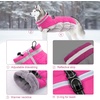 image:imageLelepet Dog Coat Warm Dog Winter Coat Waterproof Dogs Jacket with HarnessRose Red