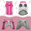 image:imageLelepet Dog Coat Warm Dog Winter Coat Waterproof Dogs Jacket with HarnessRose Red