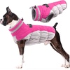 image:imageLelepet Dog Coat Warm Dog Winter Coat Waterproof Dogs Jacket with HarnessRose Red