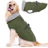 image:imageLelepet Dog Coat Waterproof Dog Jacket Fleece Vest with Adjustable BuckleArmy Green