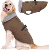 image:imageLelepet Dog Coat Waterproof Dog Jacket Fleece Vest with Adjustable BuckleBrown