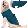 image:imageLelepet Dog Coat Waterproof Dog Jacket Fleece Vest with Adjustable BuckleDark Green