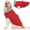 image:imageLelepet Dog Coat Waterproof Dog Jacket Fleece Vest with Adjustable BuckleRed