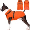 image:imageLelepet Dog Coat for Large Dogs Waterproof Dog Jacket with Harness Built inOrange