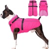 image:imageLelepet Dog Coat for Large Dogs Waterproof Dog Jacket with Harness Built inRose Red