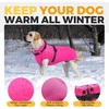 image:imageLelepet Dog Coat for Large Dogs Waterproof Dog Jacket with Harness Built inRose Red