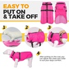 image:imageLelepet Dog Coat for Large Dogs Waterproof Dog Jacket with Harness Built inRose Red