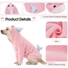 image:imageLelepet Dog Costume Shark Warm Fleece Dog Halloween Hoodie Pink MPink