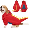 image:imageLelepet Dog Dinosaur Costume Large Dog Halloween Costume Warm Fleece HoodieRed