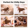 image:imageLelepet Dog Sweater for Medium Dogs Turtleneck Cable Knit Fall Sweatshirt MCoffee Brown
