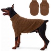image:imageLelepet Dog Sweater for Medium Dogs Turtleneck Cable Knit Fall Sweatshirt MCoffee Brown