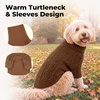 image:imageLelepet Dog Sweater for Medium Dogs Turtleneck Cable Knit Fall Sweatshirt MCoffee Brown