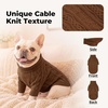 image:imageLelepet Dog Sweater for Medium Dogs Turtleneck Cable Knit Fall Sweatshirt MCoffee Brown