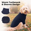 image:imageLelepet Dog Sweater for Medium Dogs Turtleneck Cable Knit Fall Sweatshirt MNavy Blue