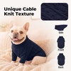 image:imageLelepet Dog Sweater for Medium Dogs Turtleneck Cable Knit Fall Sweatshirt MNavy Blue