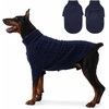 image:imageLelepet Dog Sweater for Medium Dogs Turtleneck Cable Knit Fall Sweatshirt MNavy Blue