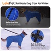 image:imageLelepet Dog Winter Coat Waterproof Dog Jacket Full Body Dog Coat Red XLBlueOrange