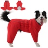 image:imageLelepet Dog Winter Coat Waterproof Dog Jacket Full Body Dog Coat Red XLRedSilver