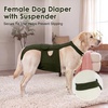 image:imageLelepet Female Dog Diapers for HeatEscapeProof Dog Diaper with SuspendersArmy Green
