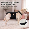 image:imageLelepet Female Dog Diapers for HeatEscapeProof Dog Diaper with SuspendersBlack