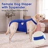 image:imageLelepet Female Dog Diapers for HeatEscapeProof Dog Diaper with SuspendersBlue