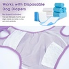 image:imageLelepet Female Dog Diapers for HeatEscapeProof Dog Diaper with SuspendersPurple