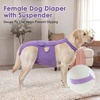 image:imageLelepet Female Dog Diapers for HeatEscapeProof Dog Diaper with SuspendersPurple