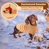 image:imageLelepet Mini Dachshund Sweater with Leash Hole Dachshund Clothes Red XSApricot