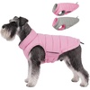 image:imageLelepet Reversible Dog Coat Windproof Dog Puffer Jacket Lightweight VestPink