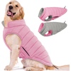 image:imageLelepet Reversible Dog Coat Windproof Dog Puffer Jacket Lightweight VestPink