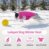 image:imageLelepet Reversible Dog Coat Windproof Dog Puffer Jacket Lightweight VestRose Red
